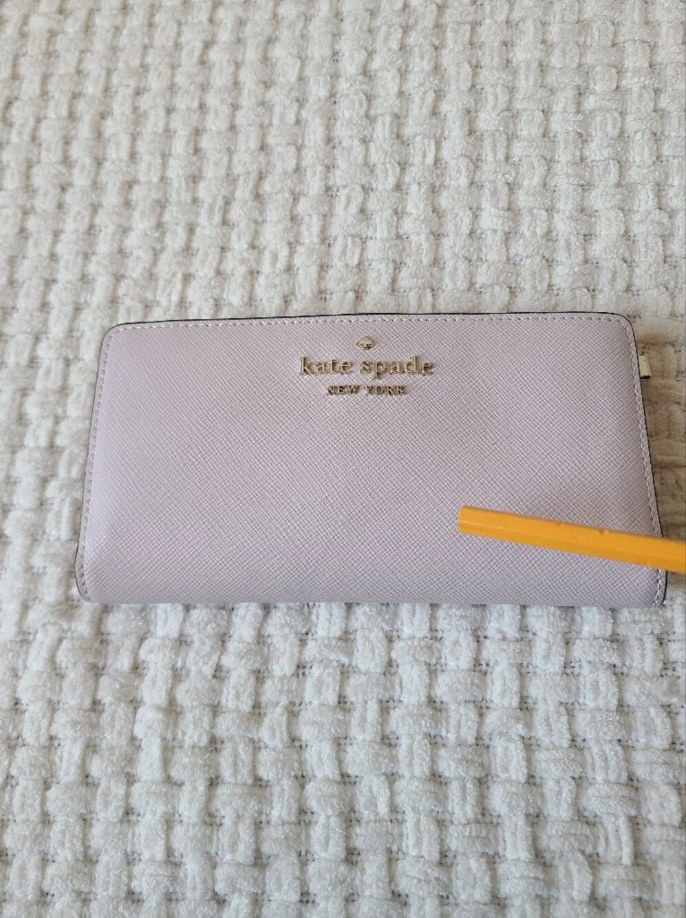 Kate Spade New York Pastel Purple Zip Wallet With Gold Logo
